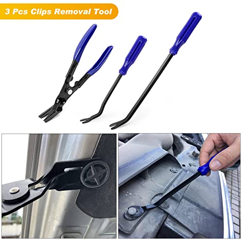 GOOACC 88Pcs Trim Removal Tool, Auto Push Pin Bumper Retainer Clip Set Fastener Terminal Remover Tool Adhesive Cable Clips Pry Kit Car Panel Radio Removal Auto Clip Pliers - color: 88Pcs Clips Removal Kit Blue