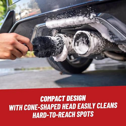 Chemical Guys, Gerbil Wheel & Rim Brush, Soft Natural Bristles, for Tires | Soft natural bristles safely clean wheels, rims, exhausts and delicate finishes on cars without scratching - size: 1 Count (Pack of 1)