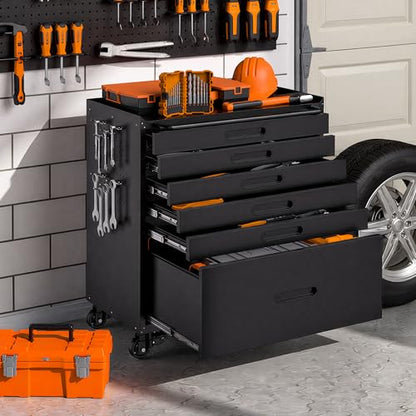 Garage Tool Cabinet Set,Heavy Duty Steel Rolling Tool Chest with Lockable Doors & Adjustable Shelves