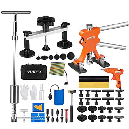 VEVOR 73 PCS Dent Repair Kit, Auto Car Body Paintless Dent Removal Tool Kit, Golden Lifter, Bridge Puller, Slide Hammer Tool Kit for Automobile Body, Washing Machine, Refrigerator - style: 73PCS