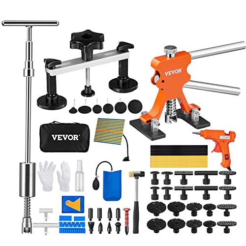 VEVOR 73 PCS Dent Repair Kit, Auto Car Body Paintless Dent Removal Tool Kit, Golden Lifter, Bridge Puller, Slide Hammer Tool Kit for Automobile Body, Washing Machine, Refrigerator - style: 73PCS