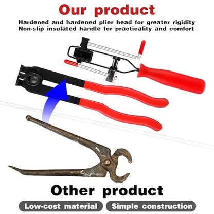 22 PCS Universal CV Joint Boot Clamp Pliers Kit, CV Boot Band Pliers with 20PCS Crimp Bands, Band Clamps Ear Type Extension for Most Cars