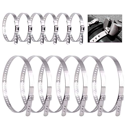 Keadic 6 Set Auto CV Joint Boot Clamps Kit, 6 Pcs Small & 6 Pcs Large Stainless Steel Universal Adjustable Drive Shaft CV Boot Clamps - size: CV Joint Boot Clamps - 6 Set