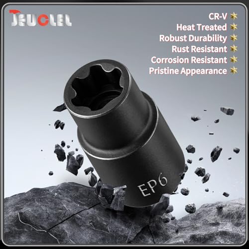 EP Socket EP6, 6 Point 1/4” Dr Female External E-Torx Plus Socket | EP Socket, Female External, E-Torx Plus Socket, External, Cr-V Steel, High Deformation Prevention - size: EP6