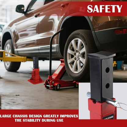 22 Ton (44,000 lbs) Heavy Duty Pin Type Professional Car Jack Stands with Lock Adjustable Height to 19.75" Fit for Supporting Trucks, Trailers and Equipment, 1 Pair