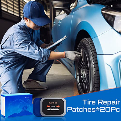 Tallew 20 Pcs Tire Patch Heavy Duty Rubber Patches Radial Repair Patch Tube and Tire Plug Kit Emergency Repair Tool for Puncture Car Truck Bus Tractor Vehicle (3.15 x 4.7 Inch) - size: 3.15 x 4.7 Inch