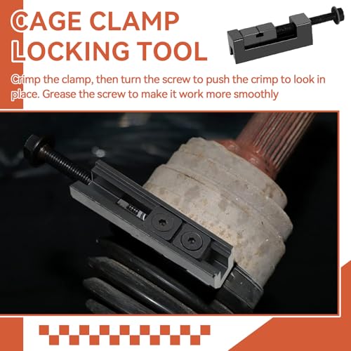 CV Boot Clamp Plier with 20Pcs Stainless Steel Single Ear Hose Clamp, Drive Shaft CV Axle Boot Clamp Removal and Installation Tool for Most Cars