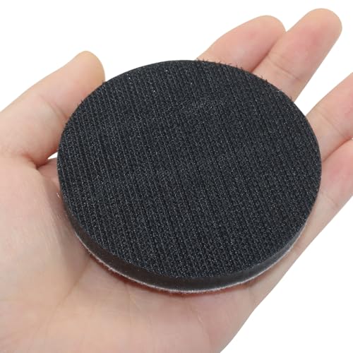 6 Pack 3 Inch Hook and Loop Foam Buffering Pad, Black | Soft Foam, Sponge Cushion Buffer, No Hole, Backing Pad for Sanding - size: 3 Inch