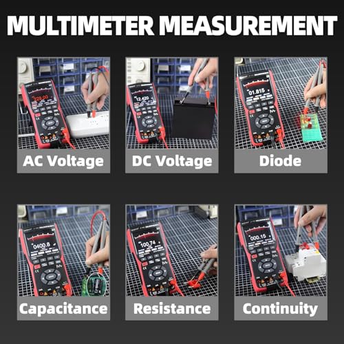 ZT-703S 3 in 1 Handheld Oscilloscope Automotive Dual Channel 50MHz with Digital Multimeter and Signal Generator, 3400mAh for Electronics/Education