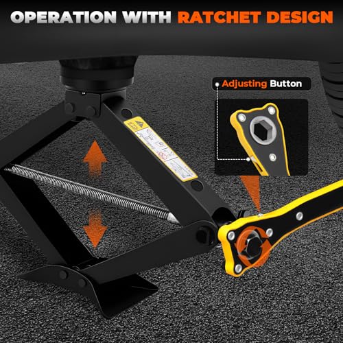 3-Ton Scissor Jack Kit for BMW & MINI with Rubber Jack Pads, Car Spare Tire Repair Tool Kit for BMW with Scissor Jack, Tire Changing Tools for BMW with Telescoping Lug Wrench (17/19/21/23mm)