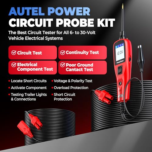 Autel PowerScan Circuit Tester 2026, Power Circuit Probe Tool，12V-24V Electrical Short Open Breaker Circuit Finder, AC/DC Voltage Resistance Duty Cycle Activating Component, w/ 20ft Extension Cable