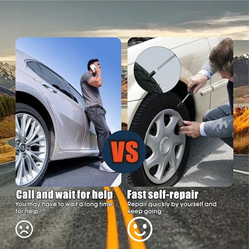 50 PCS Tire Repair Rubber Nails, Spiral Vacuum Tire Plug Kit, Fast Self-Service Puncture Repair Tools for Car, Truck, Motorcycle, Tractor Tire Puncture Repair