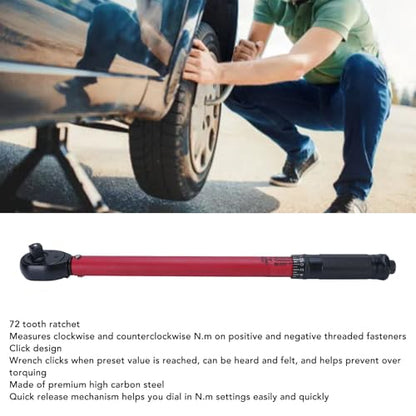 Aramox 1 2 Inch Drive Ratchet Wrench High Carbon Steel Arrow Storage Case Drive Click Wrench 20 to 230 N M 72 Tooth for Car Maintenance Mechanics and Garage Use