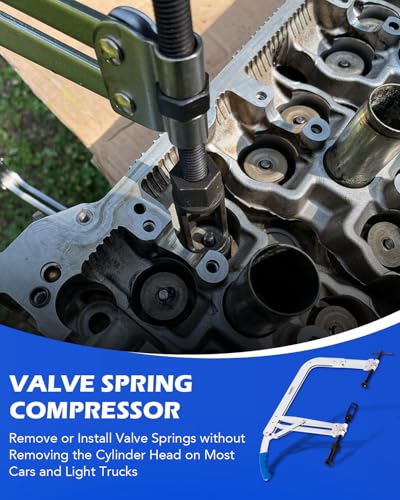 Orion Motor Tech Large Valve Spring Compressor Tool, Valve Spring Removal Tool & Adjustment Tool with 1" & 1-3/16" Adapters, Direct Action Valve Spring Compression Tool for Overhead Valve Engines - size: Large Valve Spring Compressor