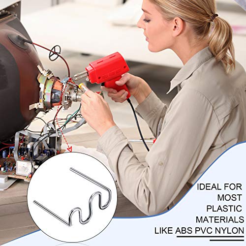 Hotop 1000 Pieces Plastic Hot Staples Welding Rods Repair Machine Welding Wire for Repair Car Bumpers Dashboards Lamp Holders Plastics Rings Daily Plastics Supplies 0.8 0.6 mm (Wave Shape)