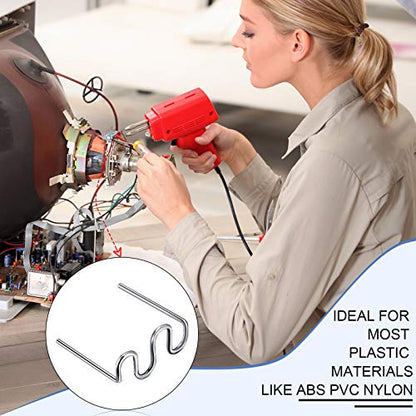 Hotop 1000 Pieces Plastic Hot Staples Welding Rods Repair Machine Welding Wire for Repair Car Bumpers Dashboards Lamp Holders Plastics Rings Daily Plastics Supplies 0.8 0.6 mm (Wave Shape)
