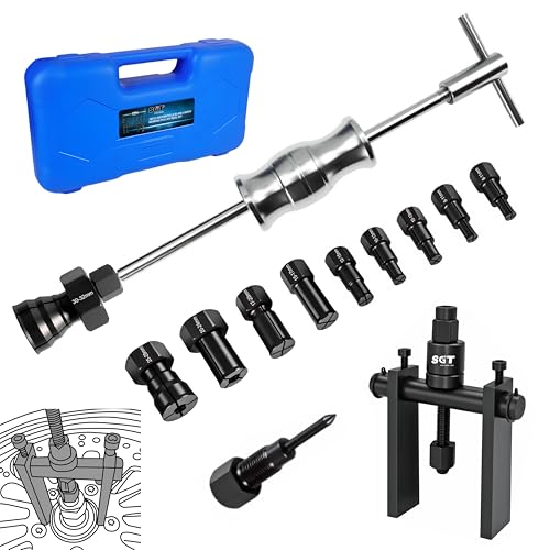 SGT Premium 14‑Piece Blind Hole Bearing Puller Set Internal Bearing Extractor Kit with Slide Hammer, Expandable Collets & Carry Case for Automotive Mechanical Repair Tools