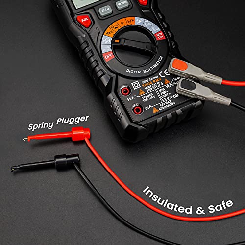 KAIWEETS Multimeter Test Lead Set for Electrical Testing, Soft Silicone Test Leads Kit for Fluke/AstroAI/INNOVA Multimeter Electronic Clamp Meter 11 PCS - size: 11PCS