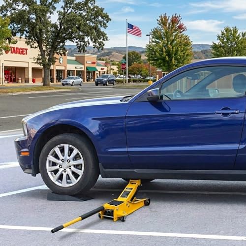 Car Ramps, Portable Low Profile Car Ramps for Garage, Heavy Duty Tire Ramps Service Ramps for Jack Support Low Chassis Cars for Oil Changes & Vehicle Maintenance, 2 PCS