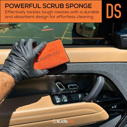 Suds Lab DS Microfiber Detailing Scrub Pad 2 Pack - Car Interior Cleaning & Detailing Microfiber Scrub Pads - Safe On Leather, Vinyl, Plastic, Etc. - size: Set of 2