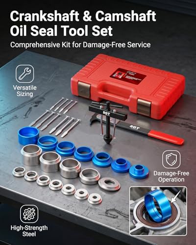 SGT 33pcs Crank Bearing Camshaft Seal Installer and Remover Set,Crank Bearing Camshaft Seal with Seal Puller,Crank Seal Installer kit for Automotive Engine Repair - color: RED