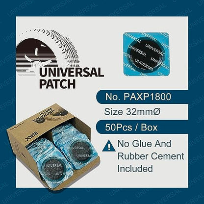 PAX 50 Pcs 32mm Round Universal Tube and Tire Repair Patches, for Radial and Bias Tires, Motorcycle, Automobile, Truck, Agricultural Vehicles, BMX, ATVs, River Floating, Inflatable Rubber - size: 32mm
