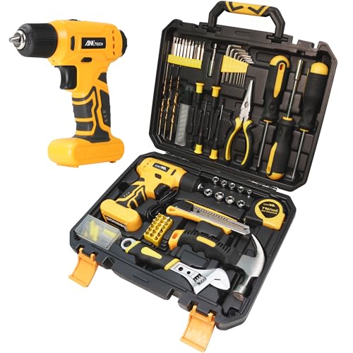 Drill Set, Tool Kit with 8V Power Cordless Drill, Household Repair Tool for Men Women, 154 Piece for Home, Car, Garage, Portable Toolbox Storage Case