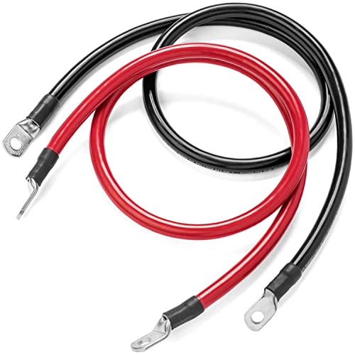 Spartan Power Battery Cable 8 Foot 4 Gauge AWG Wire Set 3/8" M10 Made in USA - color: 4 AWG-SET-3/8", size: 8 ft Set - 3/8"