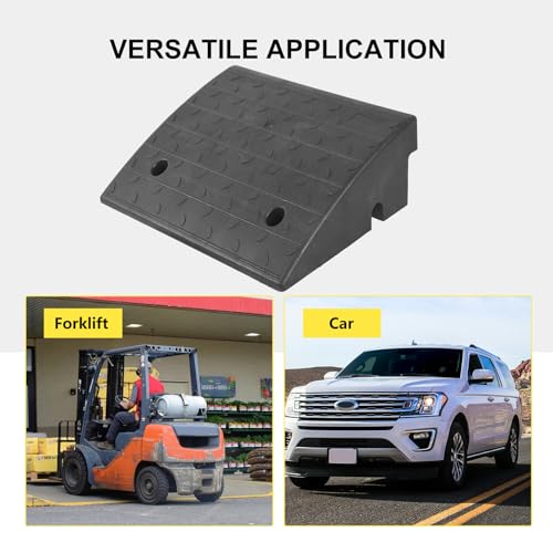 Vlinow Rubber Curb Ramp, 4/5/6/7" Rise Height 2 Pack, Heavy-Duty 33069 lbs Capacity Threshold Ramps, Auto Curb Ramps, Vehicle Ramps, Driveway Curb Ramps for Cars, Wheelchairs, Bikes, Motorcycles - size: 7 inch (2 Pack)