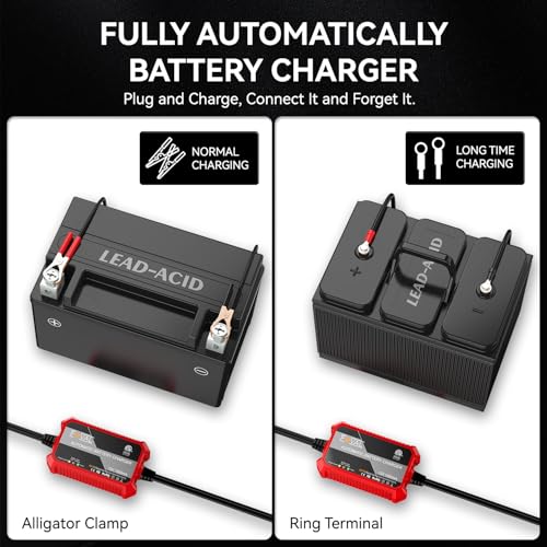 Foval Automatic Trickle Battery Charger 12V 1000mA Smart Battery Charger - size: 1A