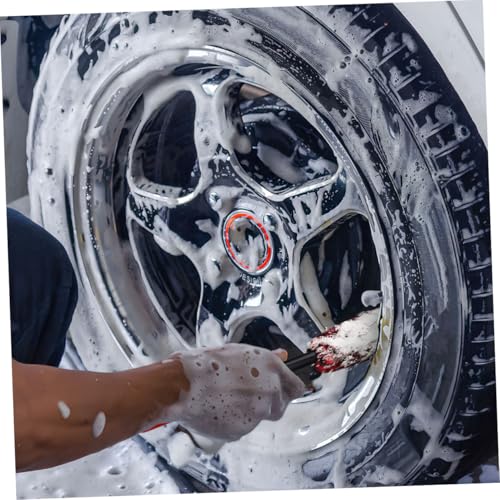 GANAZONO Wheel Brush Cleaner Set 2pcs Removable Tire Brush for Car Detailing Long Handle Wheel Cleaner for Auto and RV Washing for Brake Dust Road Grime Removal