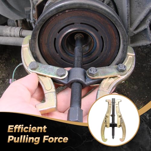 10 Inch 3 Jaw Puller for Pulley Gear Bearing Flywheel Removal, 2 Jaw / 3 Jaw Puller with Reversible Jaws, Repair and Maintenance Tool for Automotive/Mechanical