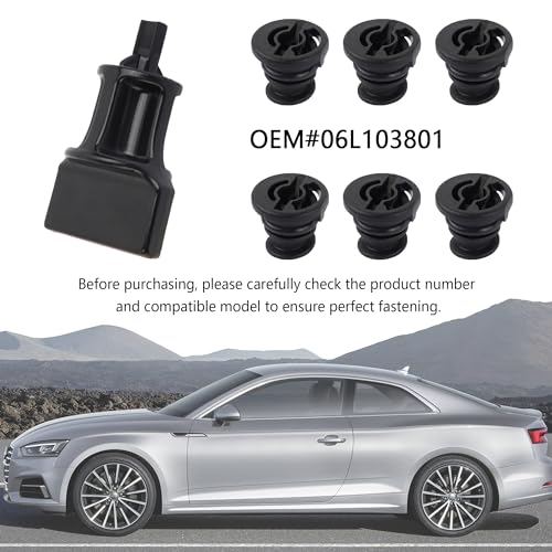 6PCS Car Engine Oil Drain Plug with Oil Drain Plug Removal Tool Replacement OEM#06L103801,Compatible with Volkswagen Audi,Perfect Replacement for Oil Drain Plug Car Accessories