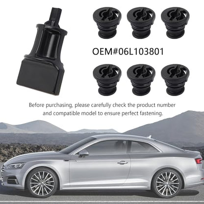 6PCS Car Engine Oil Drain Plug with Oil Drain Plug Removal Tool Replacement OEM#06L103801,Compatible with Volkswagen Audi,Perfect Replacement for Oil Drain Plug Car Accessories