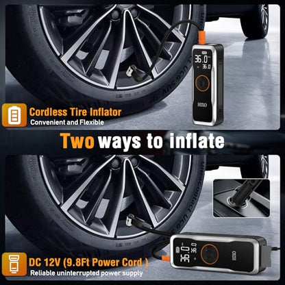 Portable Tire Inflator Air Compressor, 150PSI Digital Pressure Gauge Equipped, 20000mAh High-Capacity & 5 Times Quicker Portable Air Pump for Cars, Motorcycles, Bicycles, Balls, and Beyond