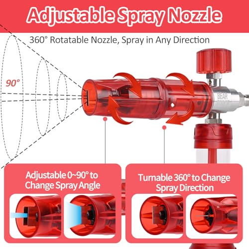 BEAR FORCE Pressure Washer Gun Up to 3000 PSI with Undiluted Mini Foam Cannon Set, 5 Spray Nozzles, Power Washer Spray Gun with 3/8'' Swivel Quick Connect, M22-15mm Connector, Car Wash, Car Detailing - color: Spray Gun & Mini Foam Cannon Set