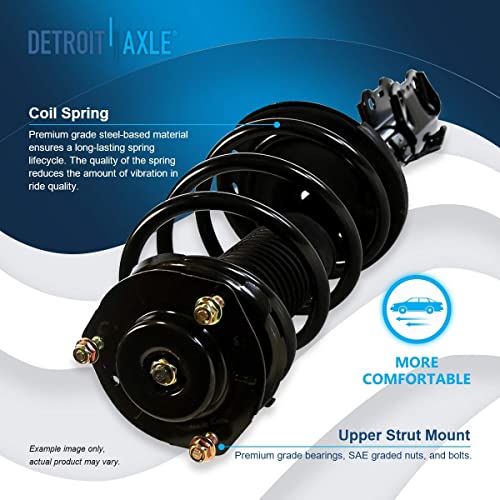 Detroit Axle - 4pc FWD 3.5L Front Rear Struts for 08-11 Toyota Highlander | 4 Struts with Coil Spring Assembly 2008 2009 2010 2011 Replacement Shock Assembly - size: 4Q47053/ 4 Struts