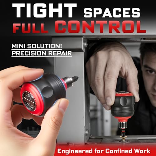 Geinxurn 33Pieces Impact Magnetic Screwdriver Set Include Stubby 2in1 Rachet Screwdriver Handle, Mini Ratchet Socket Wrench, Universal Socket,Bit Holder and Square Adapter for Repair & Outdoor Work - style: 33pcs