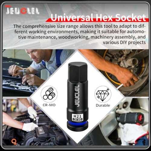 21mm Hex Impact Bit Socket, H21 1/2" Drive Allen Socket, Cr-Mo | 3-Inch, Lengthen Hex Screwdriver Adapter for Electric Ratchet Wrenches Fastening Screws, Socket Wrench, Head Drill - size: 1PC | H21 21MM