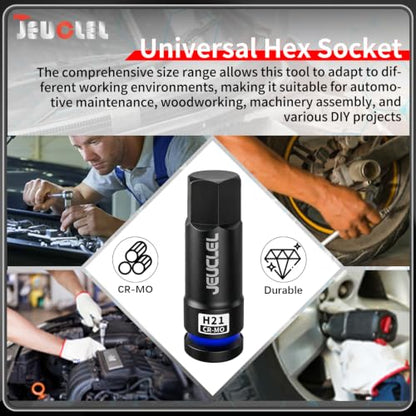 21mm Hex Impact Bit Socket, H21 1/2" Drive Allen Socket, Cr-Mo | 3-Inch, Lengthen Hex Screwdriver Adapter for Electric Ratchet Wrenches Fastening Screws, Socket Wrench, Head Drill - size: 1PC | H21 21MM