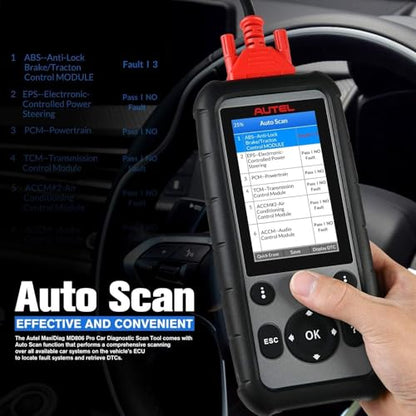 Autel MaxiDiag MD806 PRO OBD2 Scanner: Full Systems Diagnostic Scan Tool w/Live Data Oil Reset BMS SAS Throttle A/F EPB D-P.F, AutoScan, Up of MD808 MD806 MD805 MD802, Free Update, Data Print
