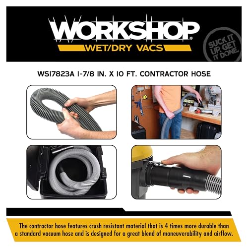 WORKSHOP Wet/Dry Vacs WS17823A 1-7/8-in. x 10-ft. Contractor Vacuum Hose
