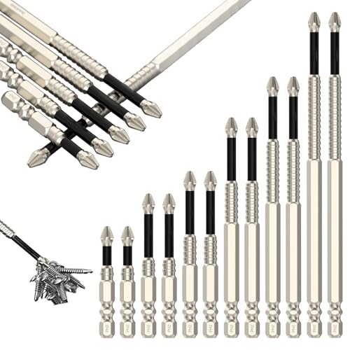 High-Magnetic Screwdriver Drill Bit Set,K5 Impact Resistant Non Slip Bit, Strong Magnetic Durability Screwdriver Drill Bit Set,6Pcs/Set - 25/50/65/70/90/150mm (2Set-12pcs) - color: 2Set-12pcs