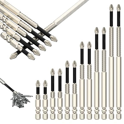 High-Magnetic Screwdriver Drill Bit Set,K5 Impact Resistant Non Slip Bit, Strong Magnetic Durability Screwdriver Drill Bit Set,6Pcs/Set - 25/50/65/70/90/150mm (2Set-12pcs) - color: 2Set-12pcs