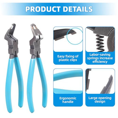Panel Clip Removal Pliers, Mutipurpose Diagonal Cutting Pliers, Car Push Retainer Rivet Trim Pry Puller, Industrial Grade Steel Diagonal Cutting Plier with Spring and Ergonomic Rubber Handle