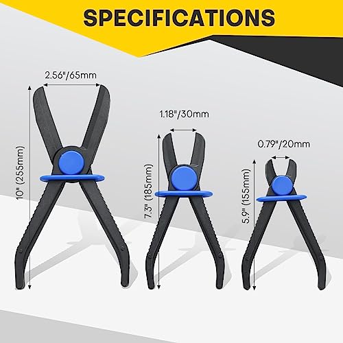 3PCS Hose Clamp Pliers Set | Versatile Hose Pinch Off Pliers, Line Clamp Pliers Set Straight for Flexible Hoses, Brake Hoses, Fuel Lines (3PCS, Straight) - style: 3PCS, Straight