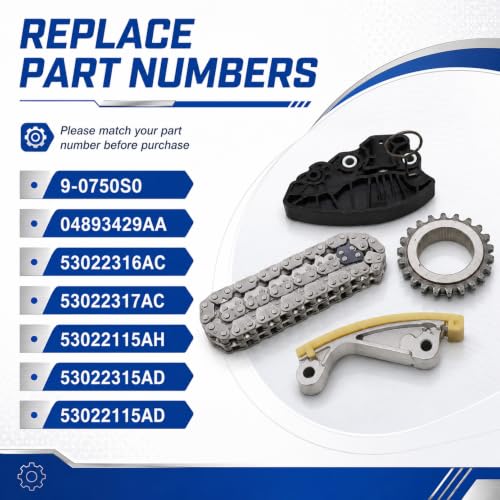 Engine Timing Chain Kit for R-a-m Grand Cherokee 2009-2015 | 9-0750S, 04893429AA, 53022316AC, 53022317AC, precise cam timing, direct bolt-on engine fit