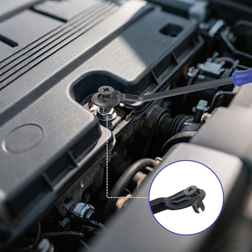 9Pcs Auto Trim Removal Tool Kit with Plastic Pry Tool, Fastener Clip Pliers, Car Interior Panel Door Window Removal Tools, Clip Remover Tool with Precision Hook and Pick Set for Automotive