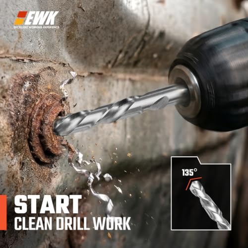 EWK 26-Piece Screw and Bolt Extractor Set, Spiral Screw Extractors, Twist Drill Bits, and Bolt Extractor Sockets for Stripped Screws, Broken Bolts, Rusted Fasteners, and Damaged Hex Heads - style: 26 Pcs Screw Extractor & Drill Bit Sets