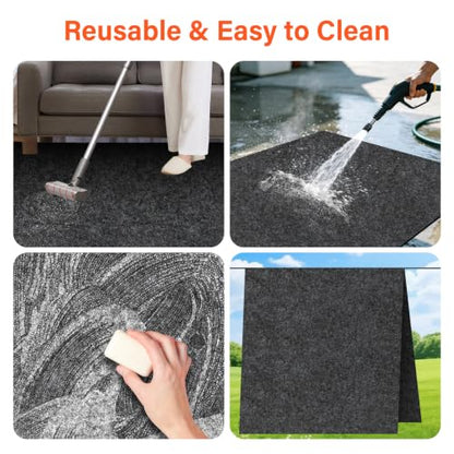Oil Spill Mat - 36" x 60" Garage Rubber Mats for Floor | Oil & Black Water Absorbent Mat, Non-Slip, Reusable & Customizable Cuttable Pad, Easy to Clean for Oil Pans, Cars